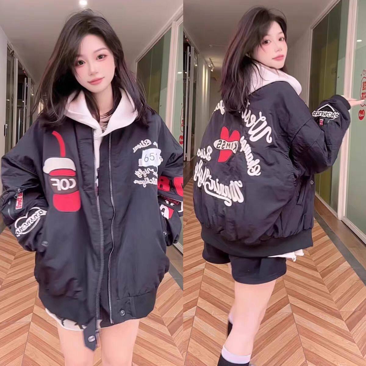 嘻哈棒球服外套女2025春