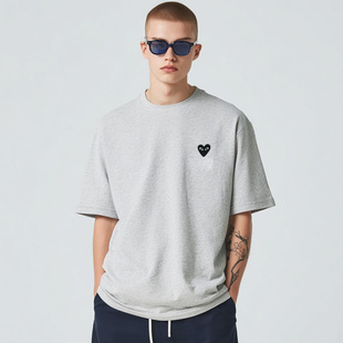 夏季 川久男女宽松小众五分袖 保玲纯棉 t恤明星同款 320g重磅短袖