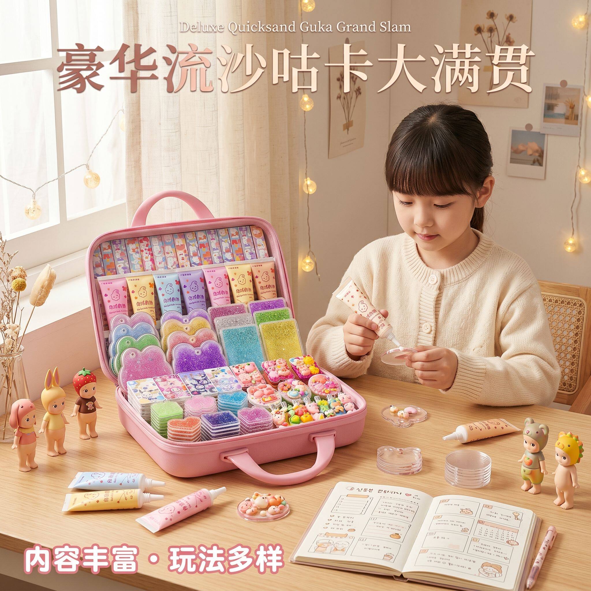 女童奶油胶咕卡DIY豪华礼盒套装