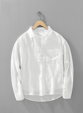 2025春秋季新款日系复古潮牌港风痞帅长袖衬衫男宽松高级休闲上衣