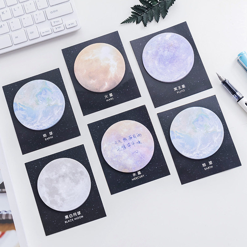 日韩文具 创意星球系列便利贴圆贴纸/立体贴纸