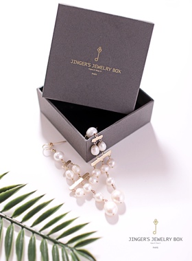 jinger法国巴黎设计师原创小众天然珍珠长款流苏耳挂高级感耳饰