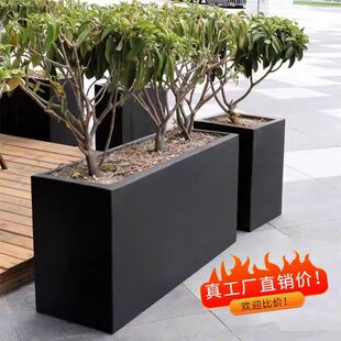 户外不锈钢花箱定制露台商业广场隔断种植箱长方形花坛铁艺花槽