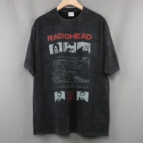 Radiohead短袖T恤电台司令欧美摇滚乐队英伦音乐节水洗复古男女潮