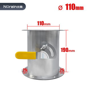 镀锌切割手柄双法兰手动风阀 圆形硅胶密闭阀 通风管道阀门 蝶阀