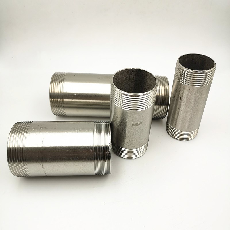 201不锈钢双头丝抛光钢管双外丝y50直接圆管丝扣水管接头1.2寸-4