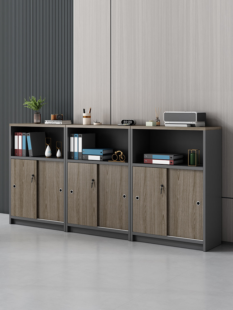 低柜办公柜办公柜文件柜推拉门带锁隔断柜储物柜打印机柜
