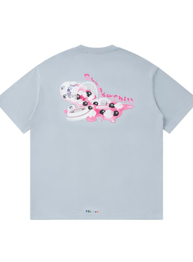 D.Desirable 粉色气泡煤球出逃计划OOTD短袖T恤王鹤棣潮牌周边