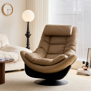 轻奢单人沙发椅可旋转设计师款 休闲懒人沙发北欧客厅阳台可躺单椅