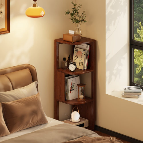 菏森派实木书架落地置物架储物柜