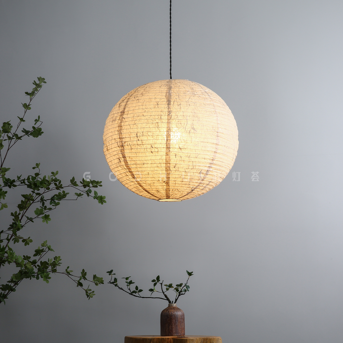 中古风云龙纸圆球吊灯客厅卧室灯