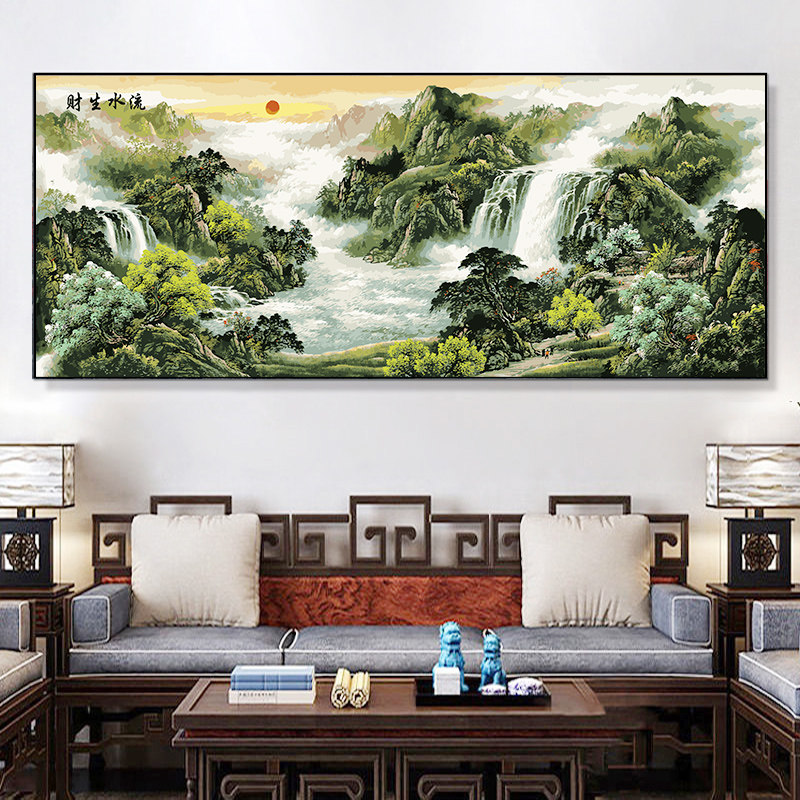 江山永固数字油画diy填色画客厅手工手绘diy油彩画抽象大幅装饰画