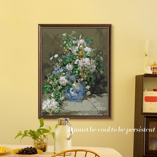 春之花束手绘手工数字油画diy