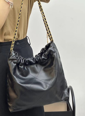 小香风22bag质感女包菱格链条牛皮大容量购物袋垃圾袋包