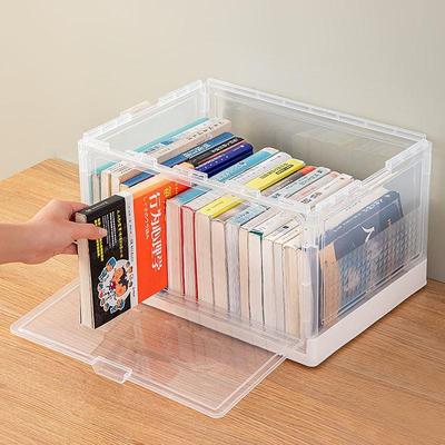 书箱收纳箱学生教室装书整理箱可折叠透明书本收纳盒书籍储物箱子