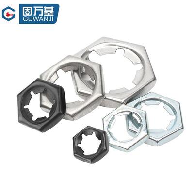 GB805铁黑紧扣螺母镀锌锁紧螺帽304不锈钢防松六角螺丝帽DIN7967