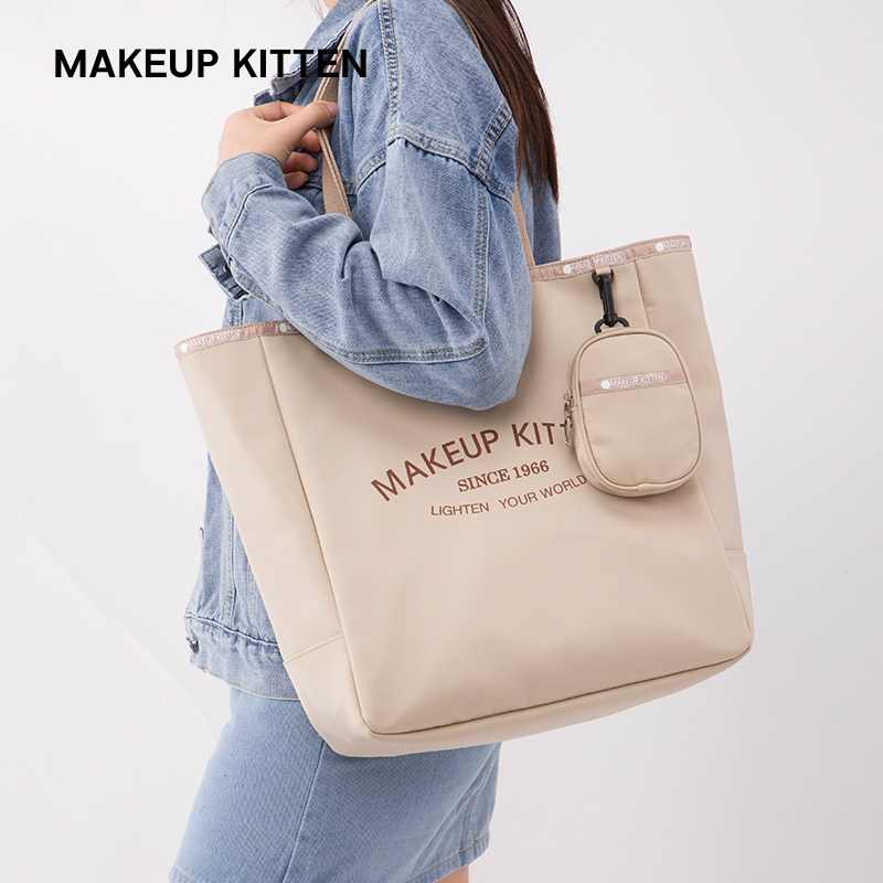 MAKEUP KITTEN托特包包女士2023新款大容量帆布通勤2025单肩大包