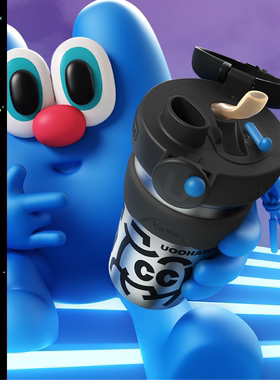 UOOHA一键双饮咖啡杯便携保温杯水杯女儿童高颜值吸管保冷杯子