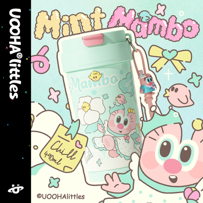 uooha多巴胺咖啡杯陶瓷内胆保温杯儿童女生可爱吸管杯子外出携带