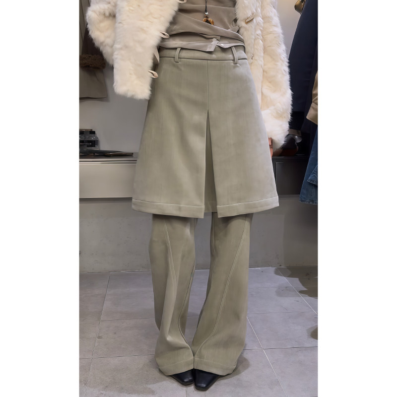 美式复古做旧西装屁帘裤子女春新款裙子宽松慵懒风叠穿假两件裙裤,女装/女士精品,休闲裤,淘宝优惠券,粉丝福利购,淘宝优惠卷