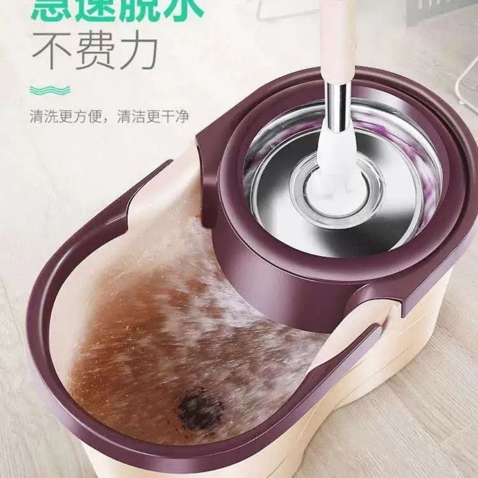 加厚带轮双驱动拖把墩布免干拖布旋转桶湿两用家用手洗甩干不锈钢,家庭/个人清洁工具,旋转拖把,淘宝优惠券,粉丝福利购,淘宝优惠卷