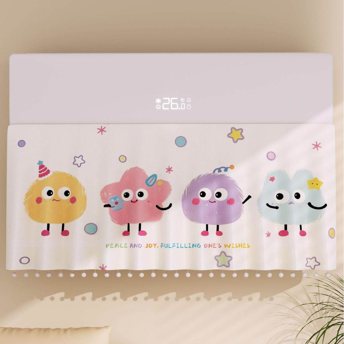 空调挡风布帘新直吹通用魔术贴防免打无孔挡风款挡风板月子婴儿防