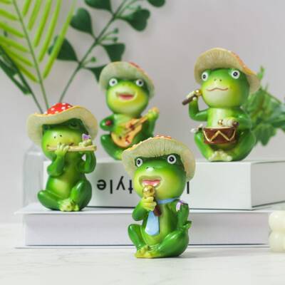 境新品蛙摆件田园风动脂物家2222居装饰客厅青桌面庭院花跨园树工