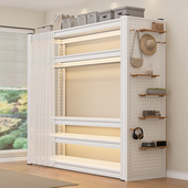 货架衣柜落地洞洞板挂衣架家用简易组装 收纳柜子铁艺衣帽架置物架