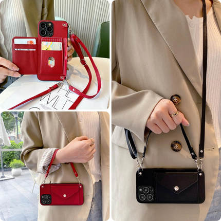 reno14pro荔枝纹13零钱包手机壳g适用oppo斜+挎s卡e包k皮f质z挂ace绳r全plus包9防8摔7新6款5时4尚3标2准1/0