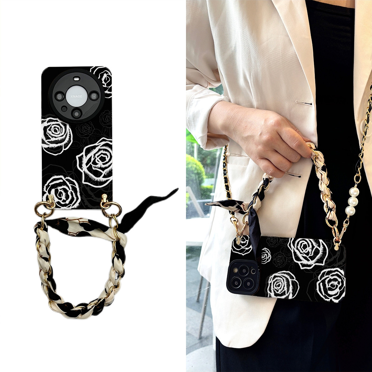 女款全包硅胶软壳时尚斜挎防摔