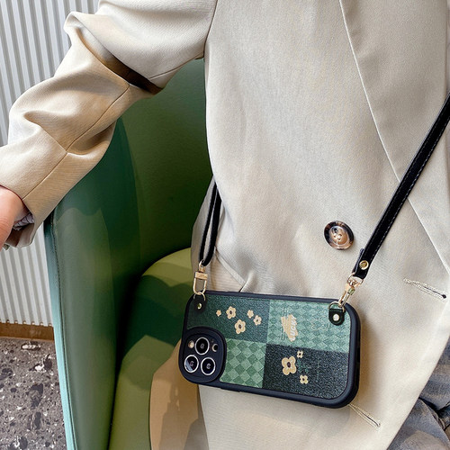 nova9se格子绿花手机壳