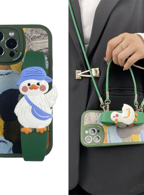 绿色腕带鸭小米civi4pro斜挎14ultra手机壳s适用mix4硅胶lite青13春12至尊11软10壳9全t包g防1摔2新3款x女