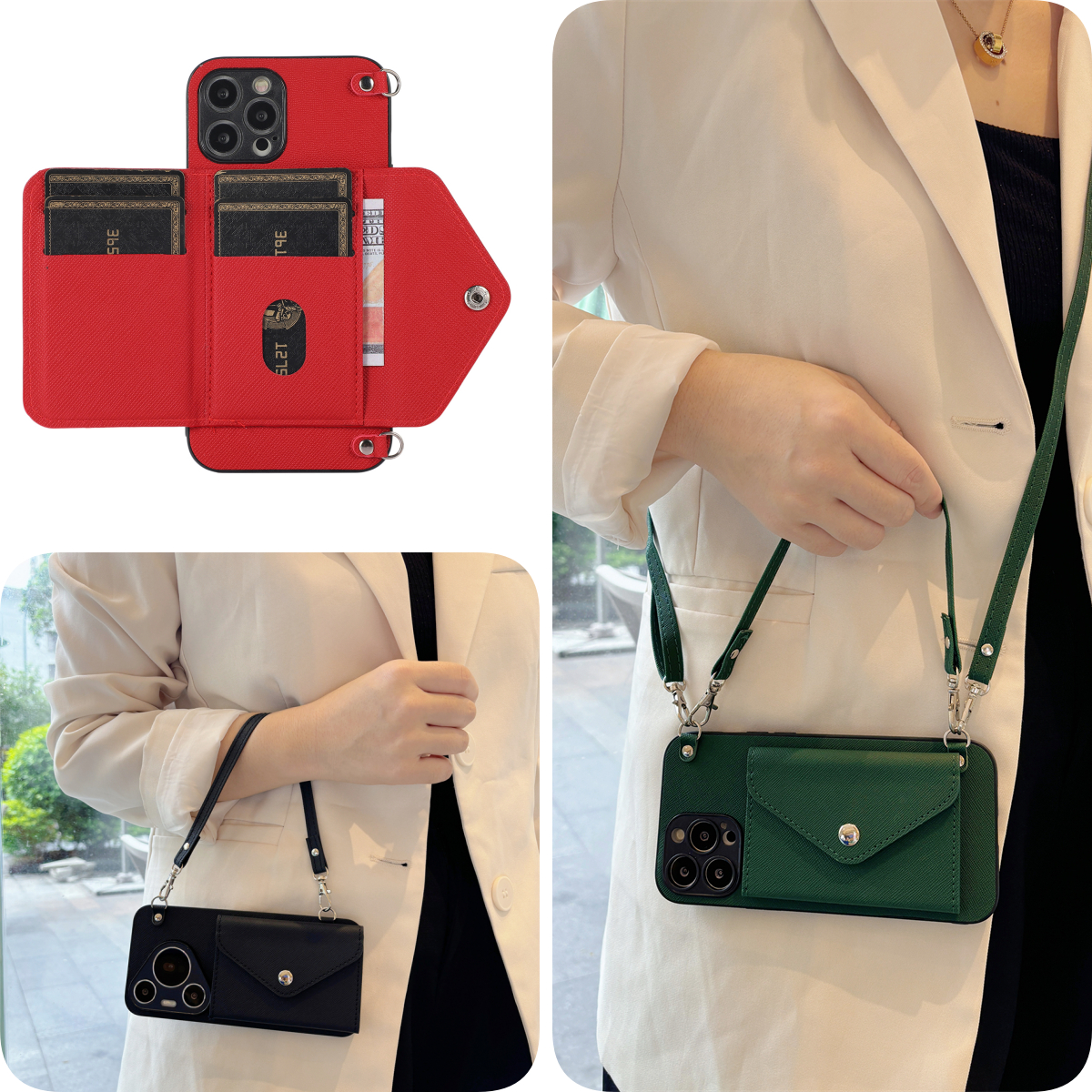 女款全包硅胶软壳时尚斜挎防摔