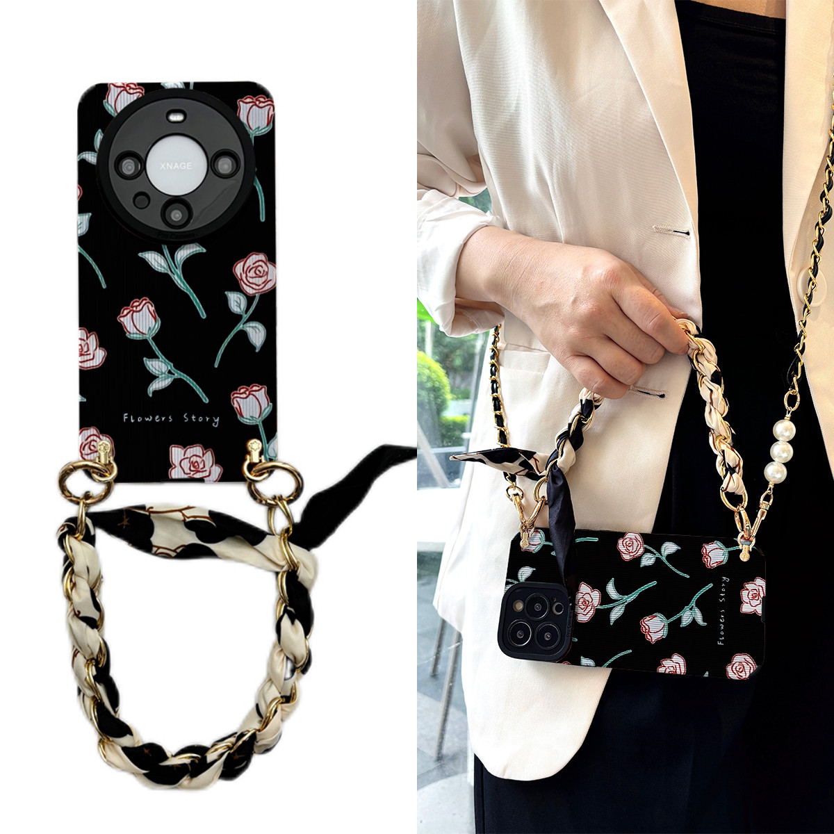 女款全包硅胶软壳时尚斜挎防摔