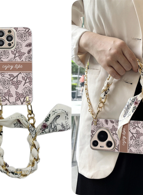 vivo斜挎x200S手机壳s19玫瑰花100pro适y用plus硅iqoo12胶ultra全8包7防6摔5/neo/3/4女g/z/0/t/9/2/1/mini