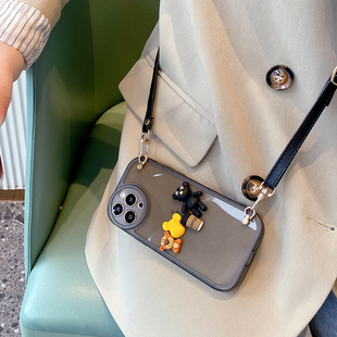 华为p70斜挎mate60pro硅胶手机壳适用nova11透0明p防摔3卡5通5可 9女diy定1制e散4热s超8薄7超6火s潮 爱g新2款