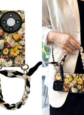 vivo斜挎x100手机壳复古花卉pro丝巾z适y用s硅x90胶ultra软9壳plus全8包7防6摔5时4尚3小2众1女g高t级0活e力t