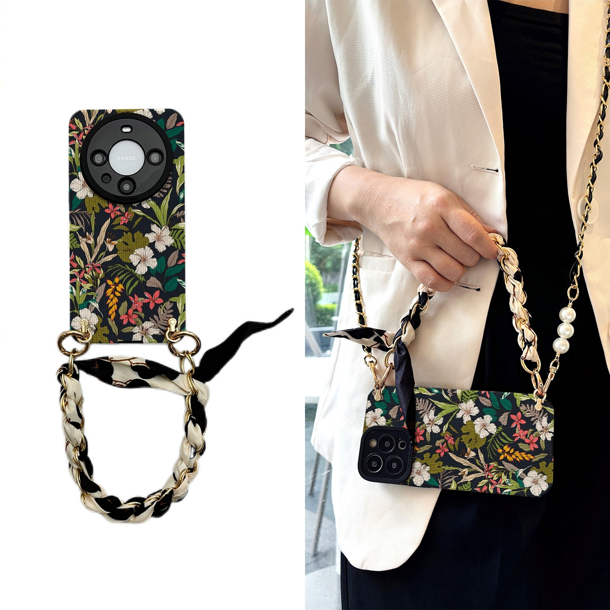 女款全包硅胶软壳时尚斜挎防摔