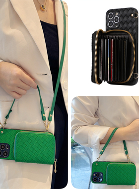 小米civi4pro经典风琴零钱包手机壳适用红米note14斜ultra挎s皮x质t卡+包r至g尊c新k款9高8级7/6/5/4/3/2/1/0