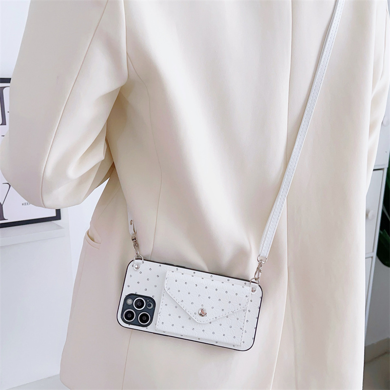 新款女小香风零钱包手机壳