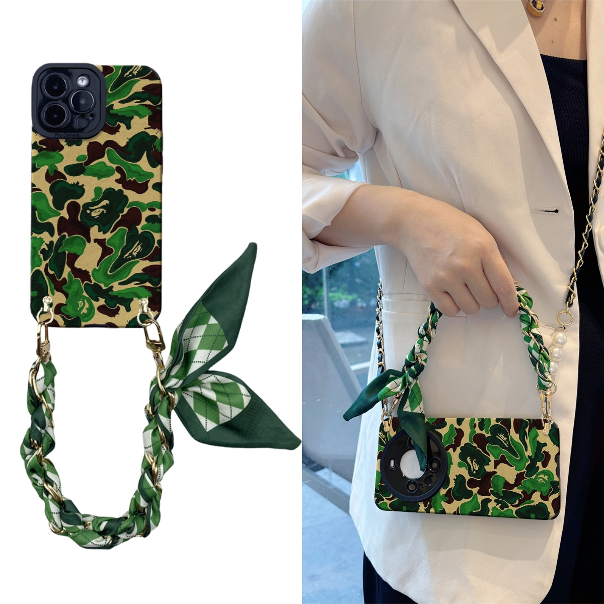女款全包硅胶软壳时尚斜挎防摔