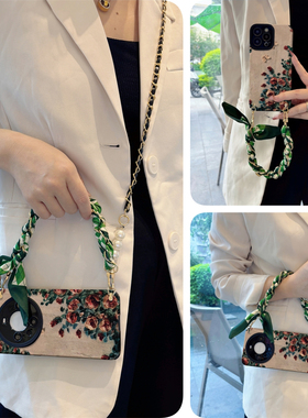 vivo斜挎x200pro手机壳s19油画花100适y用s硅iqoo12胶ultra/plus全8包7防6摔5/neo/3/4女g/z/0/t/9/2/1/mini