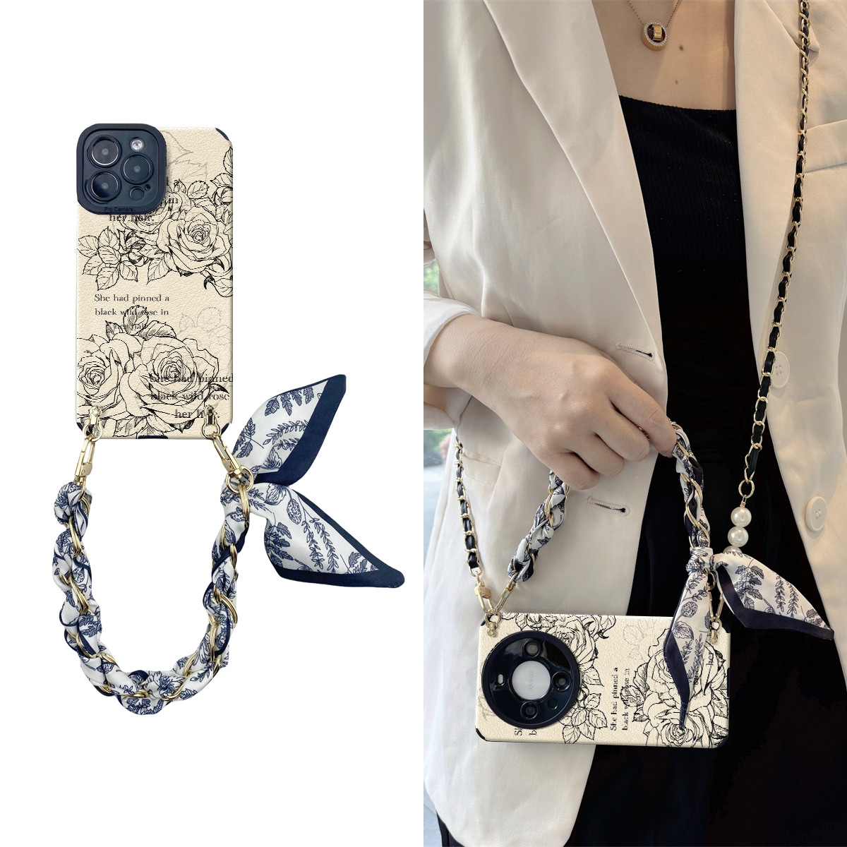 女款全包硅胶软壳时尚斜挎防摔