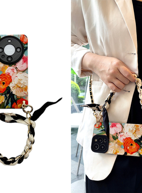 丝巾油画玫瑰畅享70pro斜挎手机壳plus适用z华为g麦芒30新20款11女9小8羊7皮6全4包5防g摔x时尚0手提se挂绳