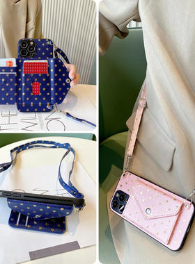 reno14pro满天星13零钱包手机壳g适用oppo斜+挎s卡e包k皮f质z挂ace绳r全plus包9防8摔7新6款5时4尚3标2准1/0