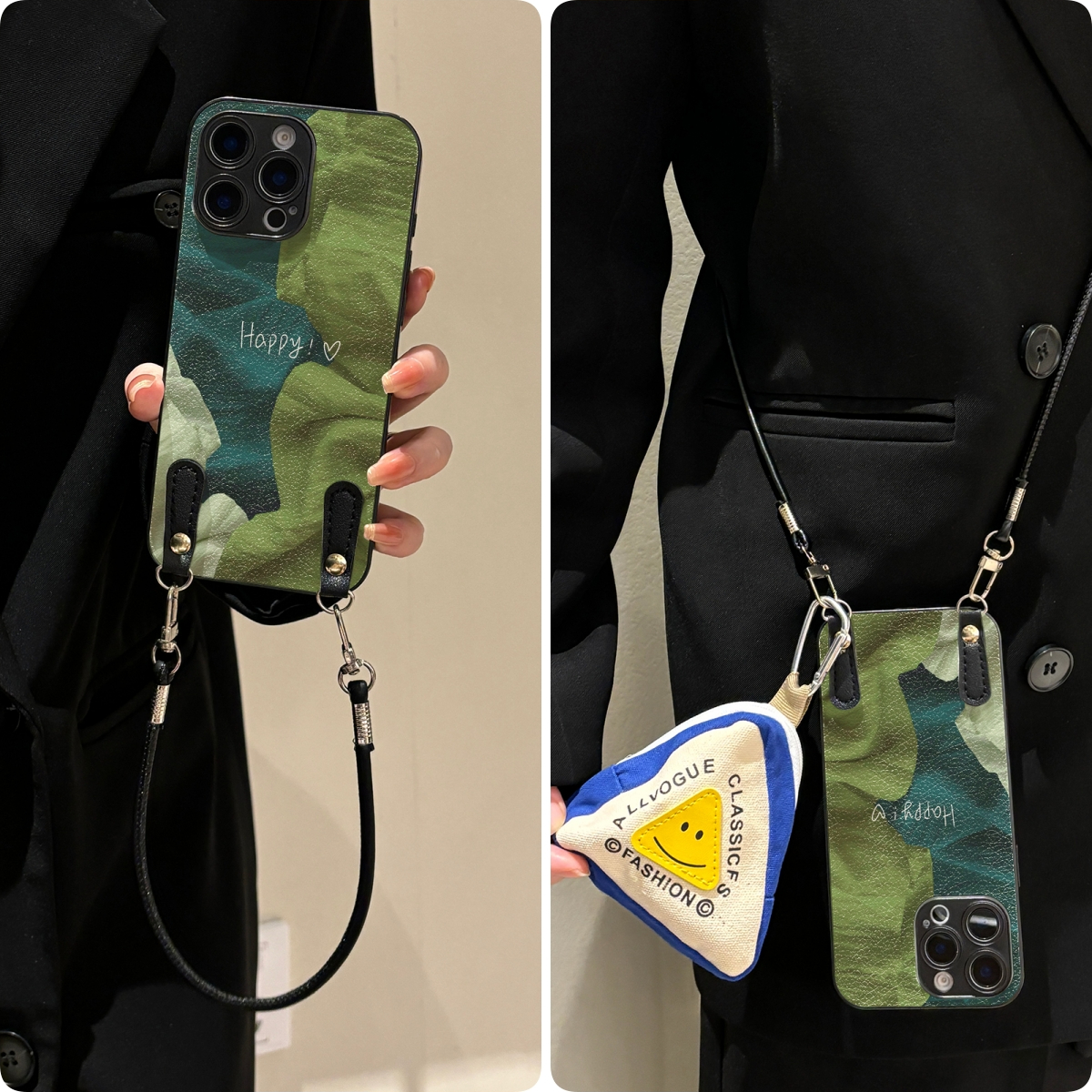 女款全包硅胶软壳时尚斜挎防摔