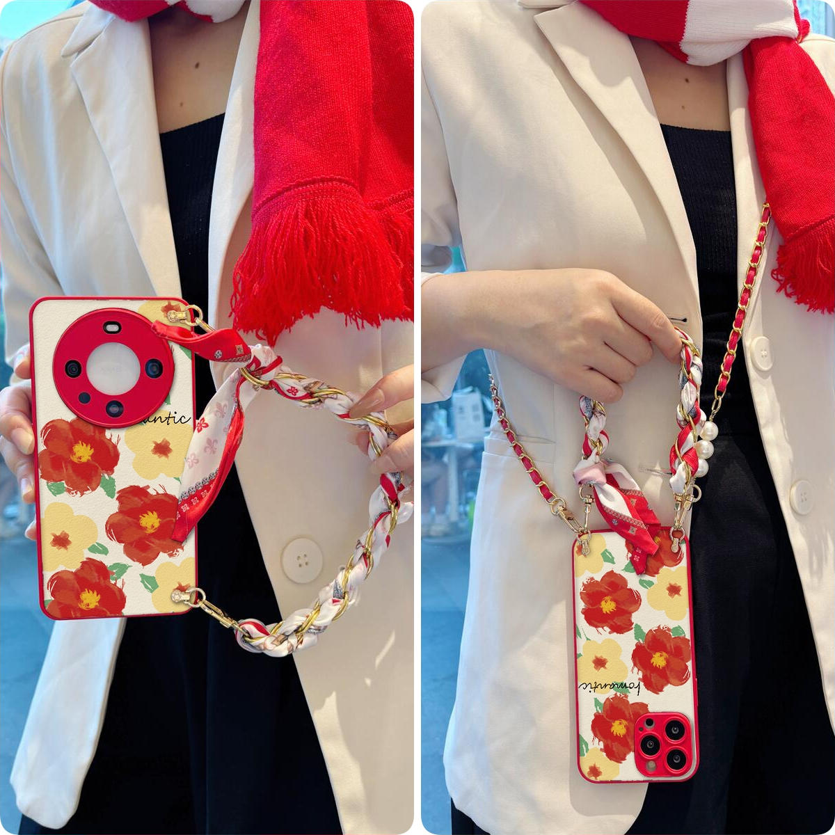 女款全包硅胶软壳时尚斜挎防摔