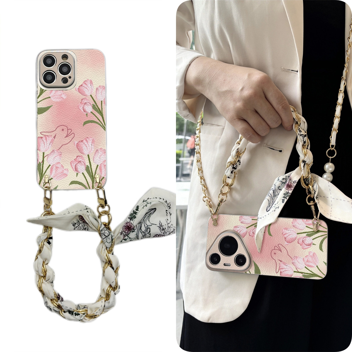 女款全包硅胶软壳时尚斜挎防摔