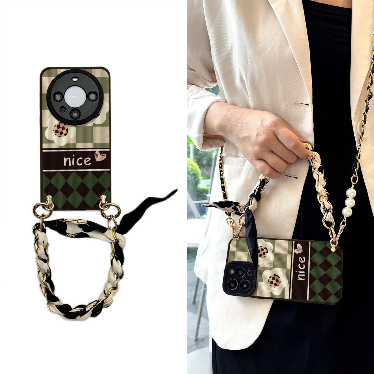 女款全包硅胶软壳时尚斜挎防摔