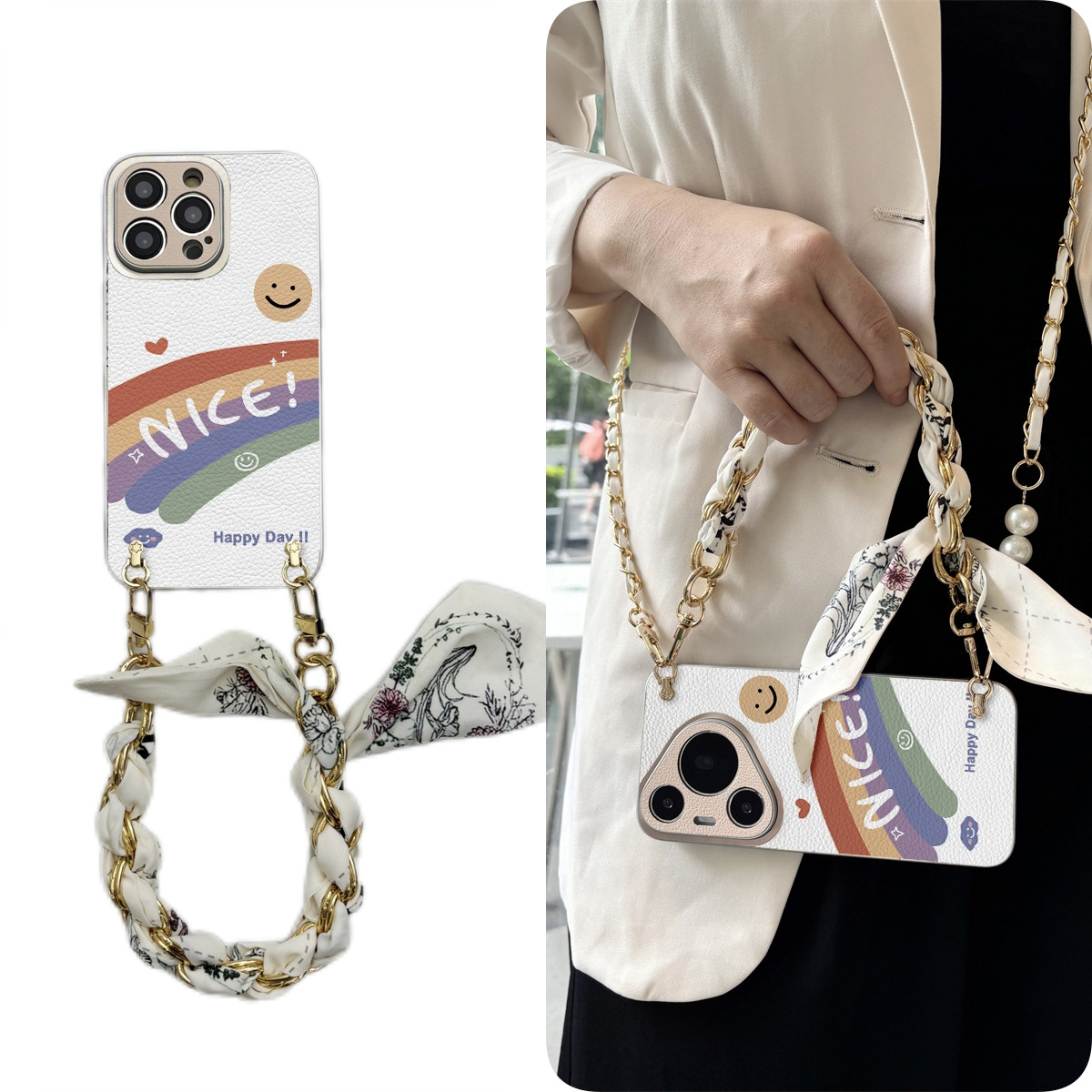 女款全包硅胶软壳时尚斜挎防摔